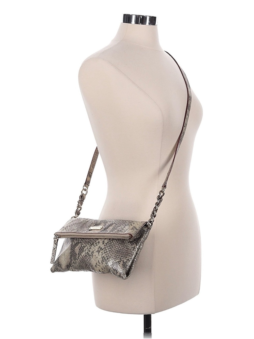 kate spade Metallic Snake Embossed Crossbody in Taupe